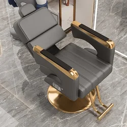 Poltrona da barbiere dal design di lusso Poltrona da barbiere portatile reclinabile per salone di bellezza Girevole Mobili idraulici Cadeira De Barbeiro