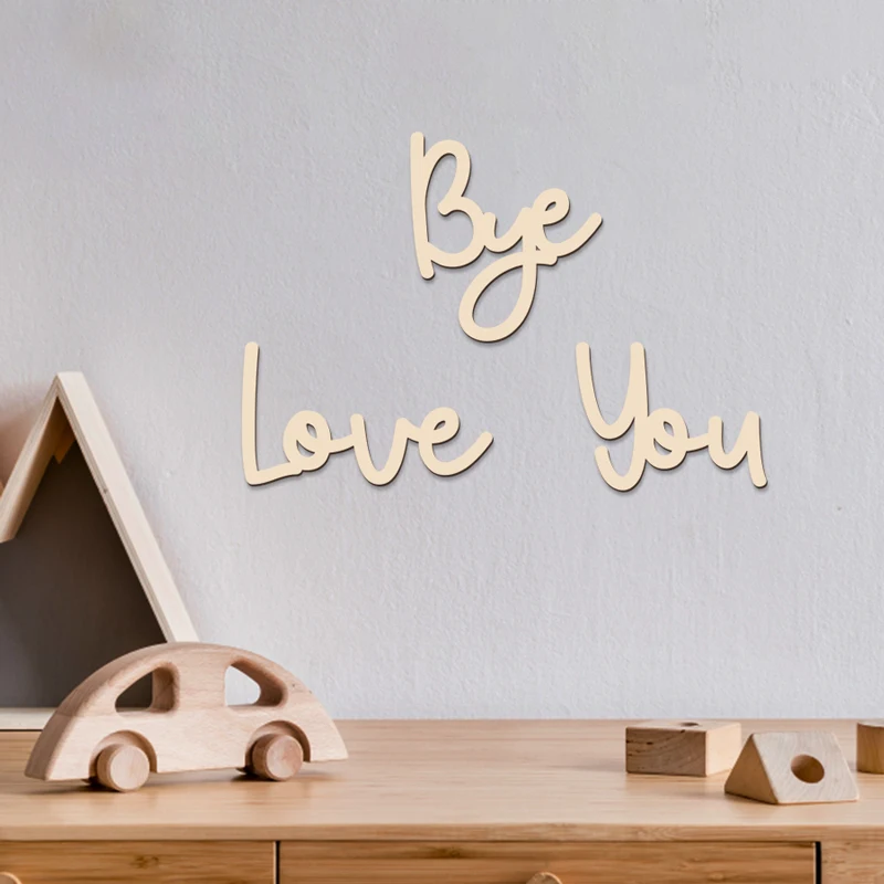 YOMDID Love You Bye Wood Sign Boho Wall Decor Express Love and Warm for Your Family Lovers Wall Art Wooden Gift Home Decoration