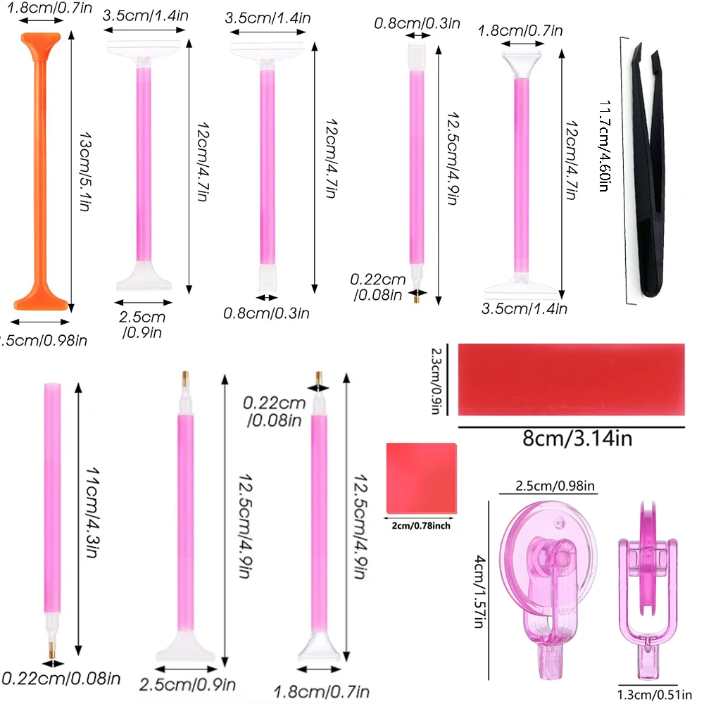 Diamond Painting Accessories Art Tool Embroidery Tacky Glue Clay Wax Trays Stitch Pen Tweezers Wheel Adhesive Tape Kit DIY