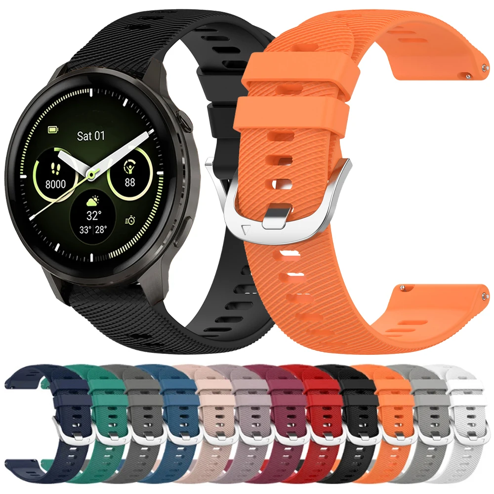 20 مللي متر 22 مللي متر سيليكون حزام ل Garmin Venu 4 45 مللي متر/Forerunner 265 255 570 165 245 الموسيقى الفرقة Vivoactive 6 5 4/Venu 3 الرياضة سوار