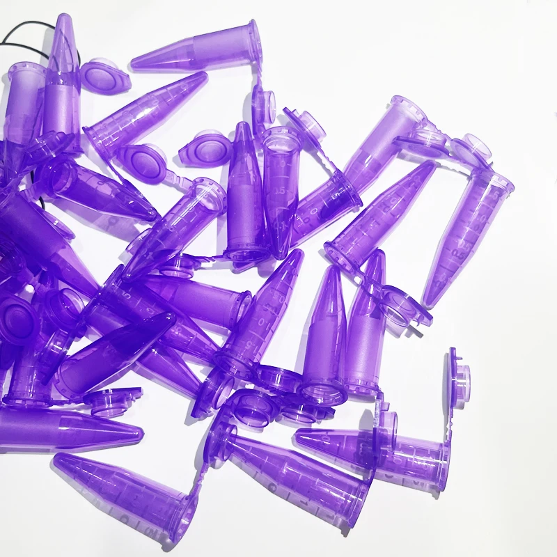 100 Stück 1,5 ml Labor-Mini-Plastik-Reagenzgläser Zentrifugenfläschchen mit Schnappverschluss Bunte 1500 µl EP-Röhrchen Graduierte Mikrozentrifugenröhrchen – Detail 9