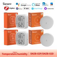 Sonoff SNZB-02/02D/02P Zigbee Temperature Humidity Sensor Support Zigbee 3.0 gateway alexa google home assistant smartthings hub