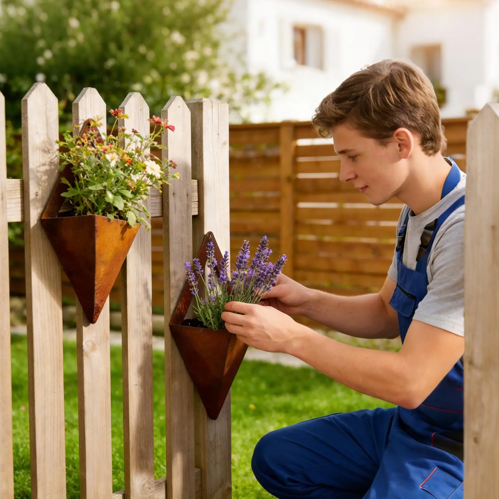 

Настенная ваза-контейнер металлическая винтажная, подвесная, для дома, сада, цветов, растений, на окно, дверь, террасу