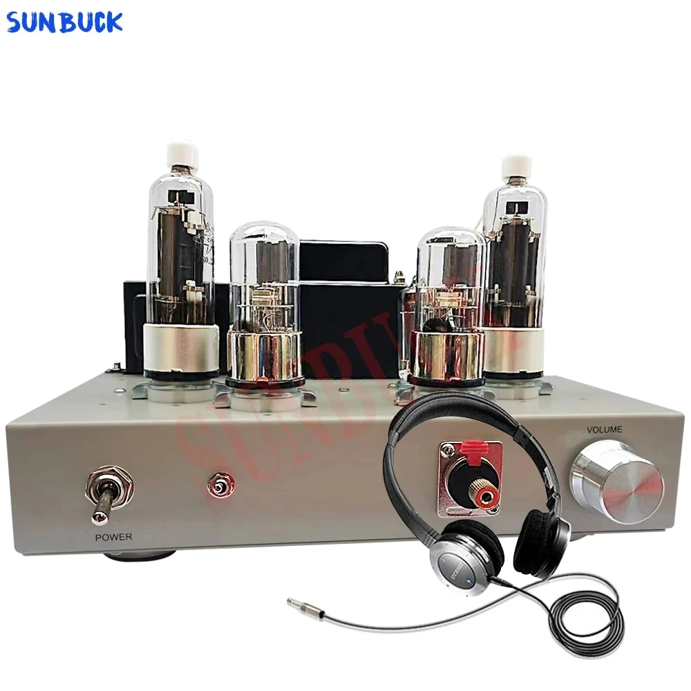 SUNBUCK 6Z4 6P13P 6W 2.0 class A Headphones Vacuum Tube Power Amplifier manual welding 6Z4 6p13p Earphone Tube Amplifier Audio