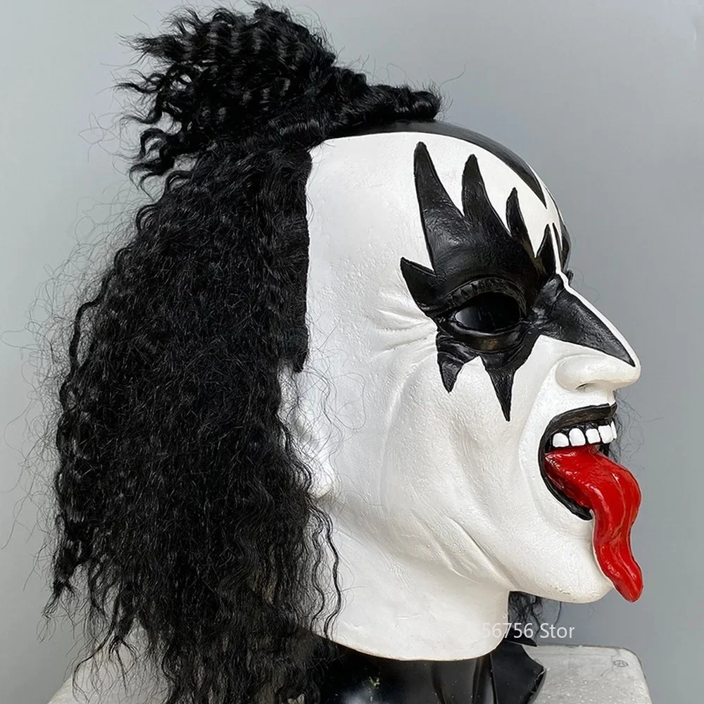 Kiss Band Gene Simmons Punk Mask Latex Cosplay Chaim Witz Rock Bar Party Christmas Carnival Party Performance Dress Up Prop