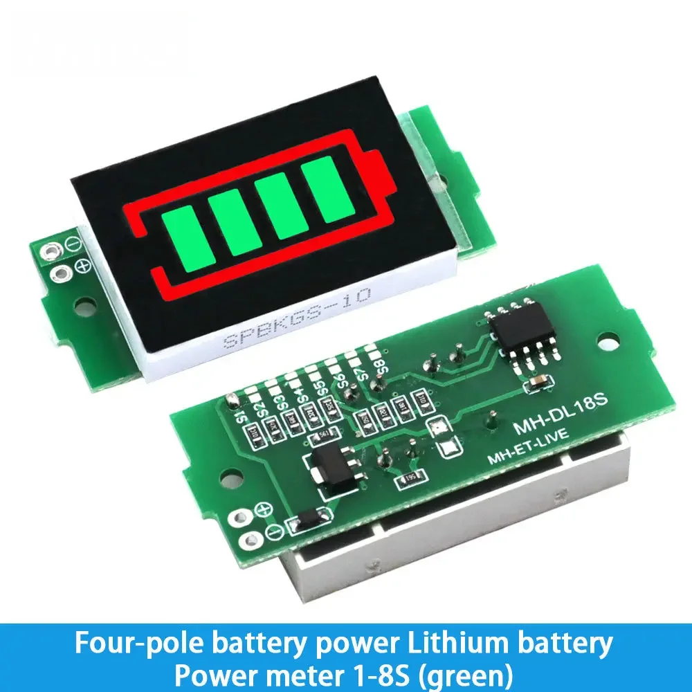 1-8S 1S/2S/3S/4S pojedynczy 3.7V wskaźnik pojemności baterii litowej Tester 4.2V wyświetlacz pojazd elektryczny Tester mocy akumulatora Li-ion