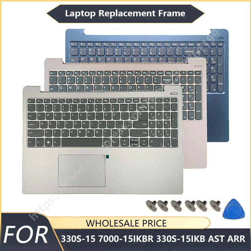 For 330S-15 7000-15IKBR 330S-15IKB 330S-15AST 330S-15ARR New US Keyboard Laptop Palmrest Upper Top Case Backlight Replacement