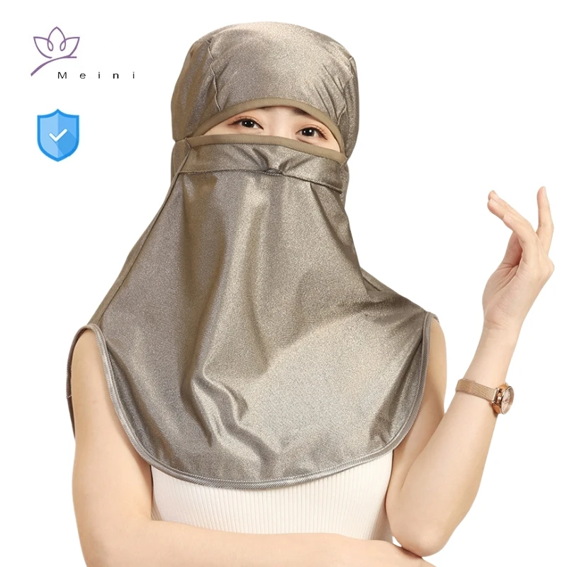 Real electromagnetic radiation protective 100% or Modal silver fiber  head hood communication stations EMR shielding head hoods