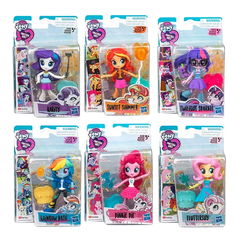 Hasbro Genuine My Little Pony Kwaii Equestria Girls Doll Applejack Fluttershy Twilight Sparkle Kids Christmas Present Model Toys