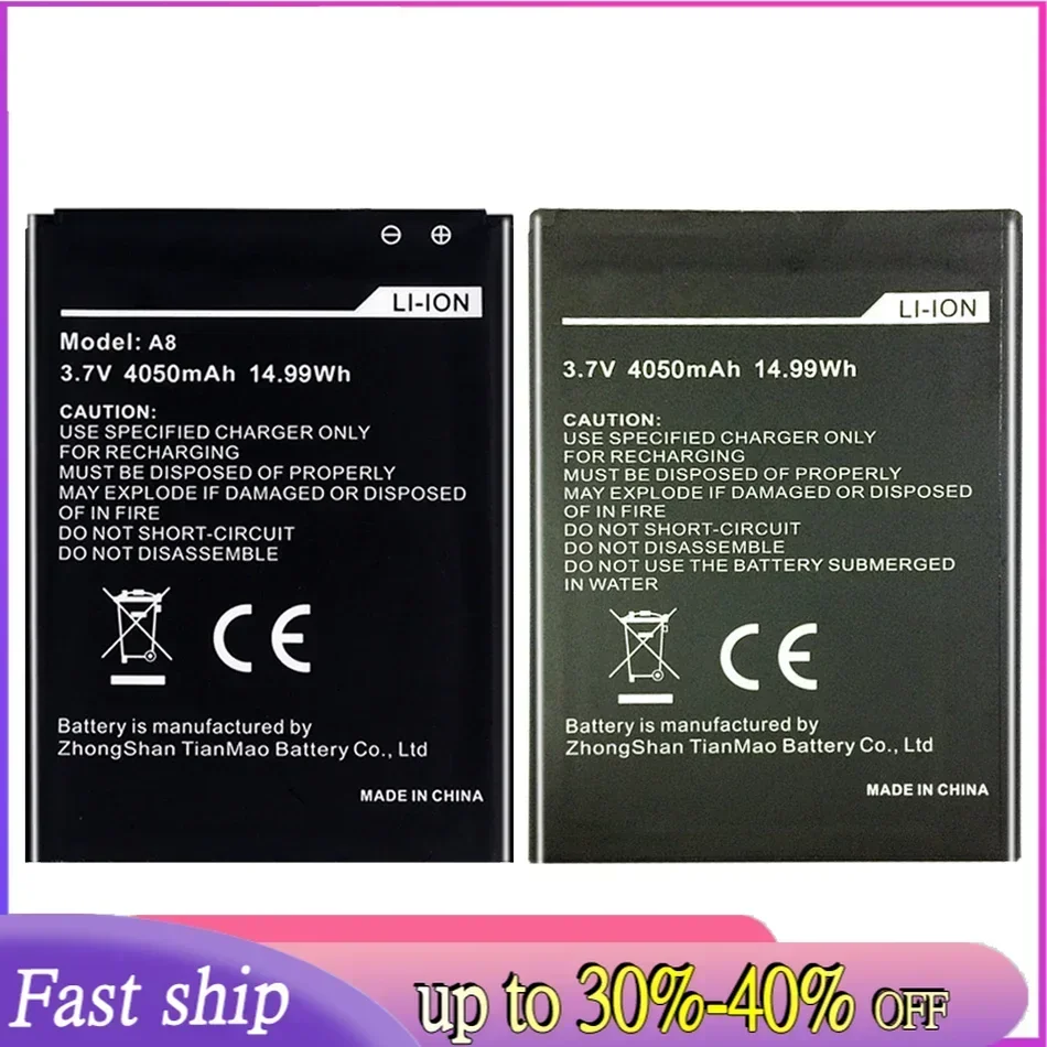 

Мобильный телефон аккумулятор A 8 4050mAh Замена для AGM A8 Bateira + номер отслеживания