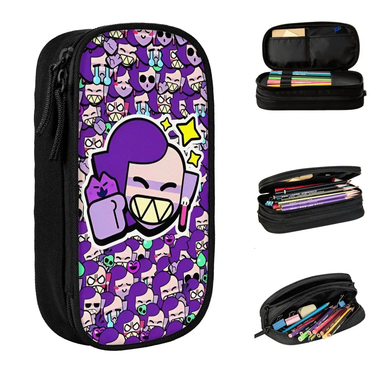 Emz BrawRolled Pencil Cases, Game Pencil Box, Pen Holder para Meninas e Meninos, Big Capacity Bag, Presentes de Escritório, Papelaria, Moda