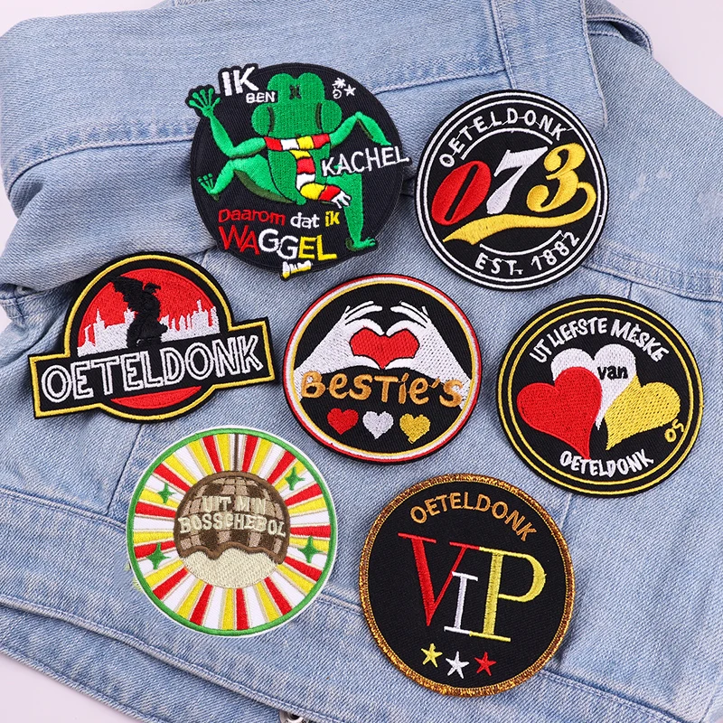 NEW Netherland Oeteldonk Emblem Embroidered Patches Netherland Carnival Patch Iron On Patches For Clothing Frog Patch Sew Badge