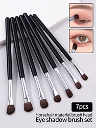 7pcs eye makeup brush pony hair brush professional eye shadow brush set soft portable rendering brush professional beauty tools
