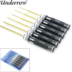 RC Tools 6 Pcs Hex Screw Driver Set Titanium Plating Hardened 0.9 1.3 1.5 2.0 2.5 3.0mm Screwdriver For Rc Drone Rc Toys (1 set)