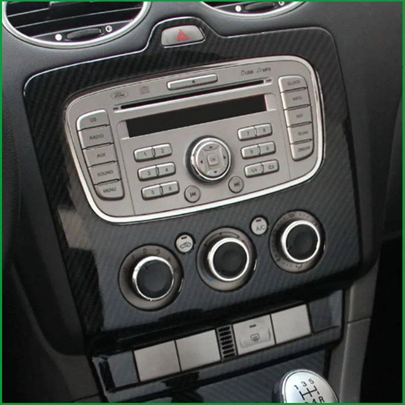 

For Ford For Focus Mk2 2009 2010 2011 Interior ABS Car Central Control Panel AC Audio Control Decoration Cover Trim Car Styling