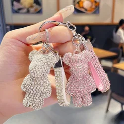 Diamond Bear Keychain Violent Bear Car Keychain Cute Female Exquisite Luggage Pendant Pendant