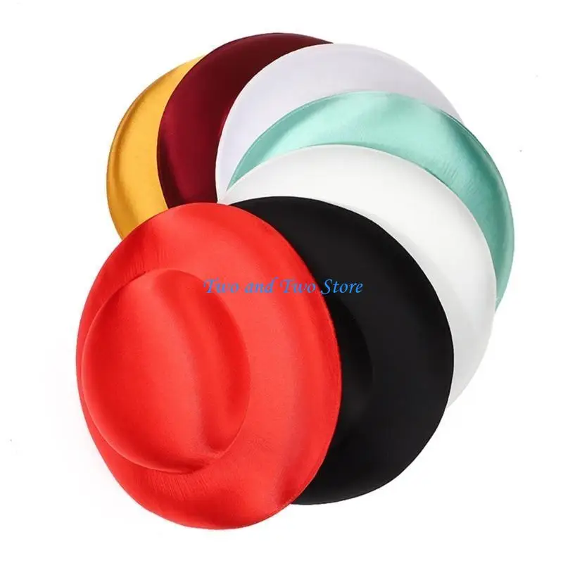 Base chapeau ronde en satin souple malléable, Base chapeau Vintage souple pour une personnalisation facile HX6F