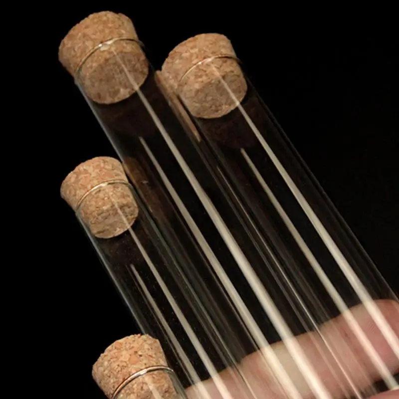 30Pcs Clear Test Tubes with Cork Stoppers Vials Container Sample Tubes for Candy Jewelry Beads Powder Scientific Experiments