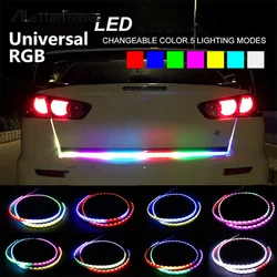 Car Rear Trunk Tail Light 120cm Colorful Dynamic Reverse Warning LED Strip 12v Additional Brake Follow Turn Signal Lamp