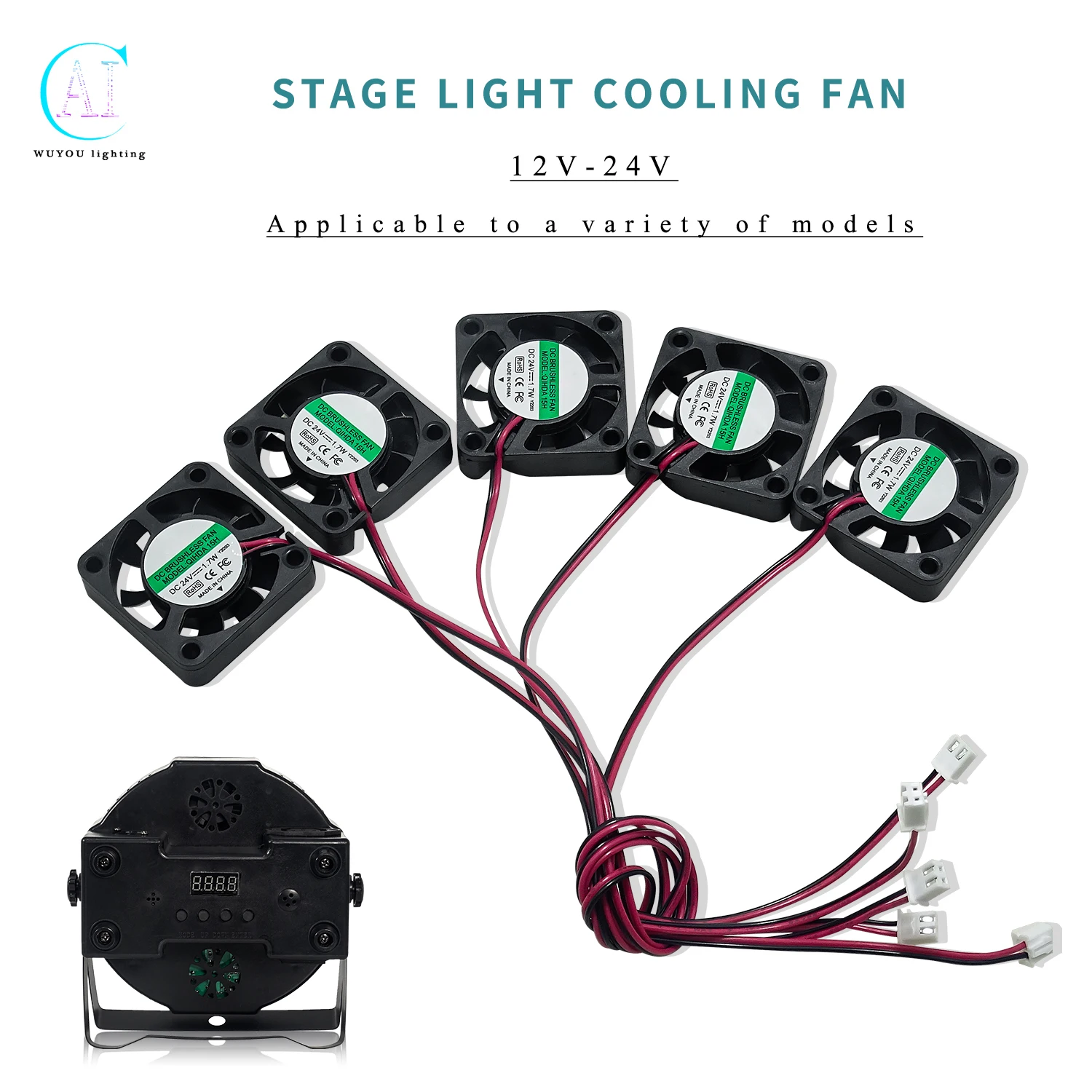 

5pcs/lots 4x4 Silent Fans Led PAR Light Repair Parts 12v 24v Stage Light System Cooling Fan For 7x12w 18x3w 12x12w