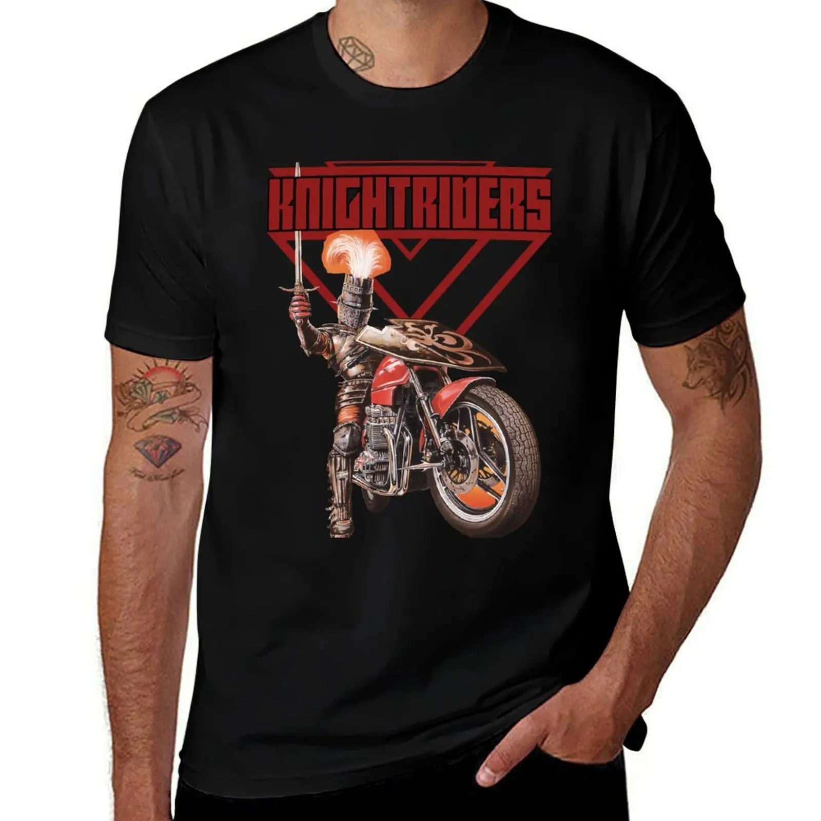 Футболка Knightriders, мешковатые рубашки, бутик одежды на день Святого Валентина, одежда в стиле хиппи, рубашки в стиле аниме для мужчин
