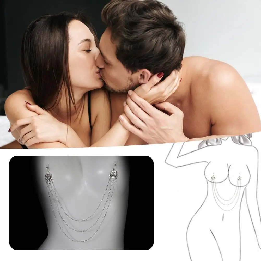 Multi-layer Breast Chain Clip-on Breast Chain Floral Breast Chain Non Piercing Nipple Jewelry Sexy Layered Body Accessory Beach