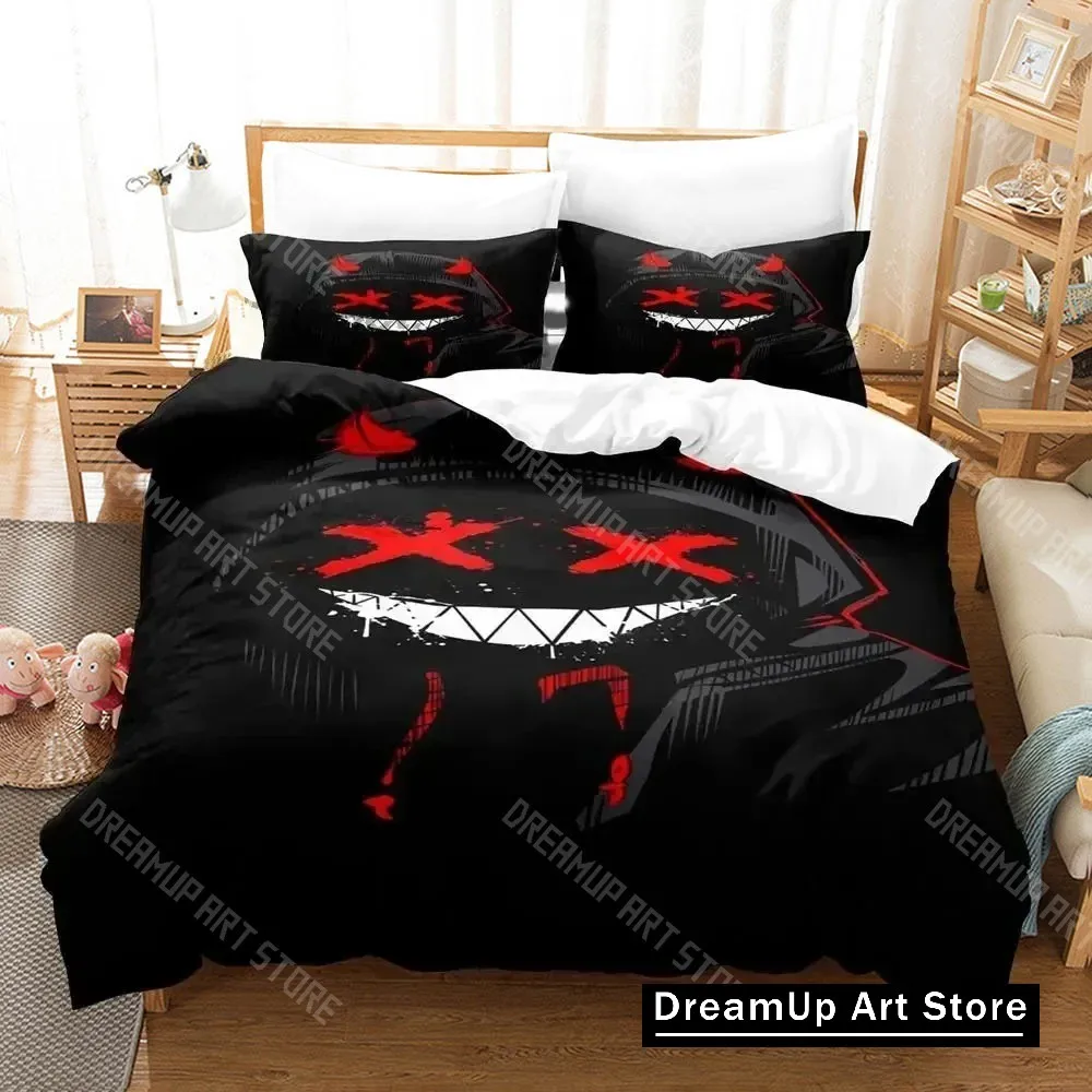 3D Print XOXO Devil Smiling Face Bedding Set Duvet Cover Bed Set Quilt Cover Pillowcase Comforter king Queen Size Boys Adult