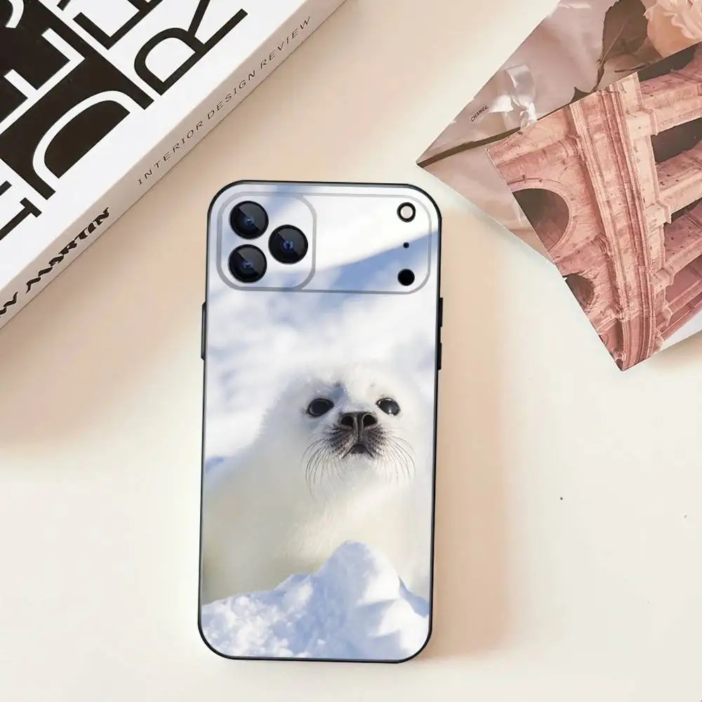 S-Seal Animal Leuke telefoonhoes voor iPhone 17,16,15,14,13,12,11,Pro,Max,Plus,E,SE4,Air,Mini Zwart Nauwkeurige gatmatching