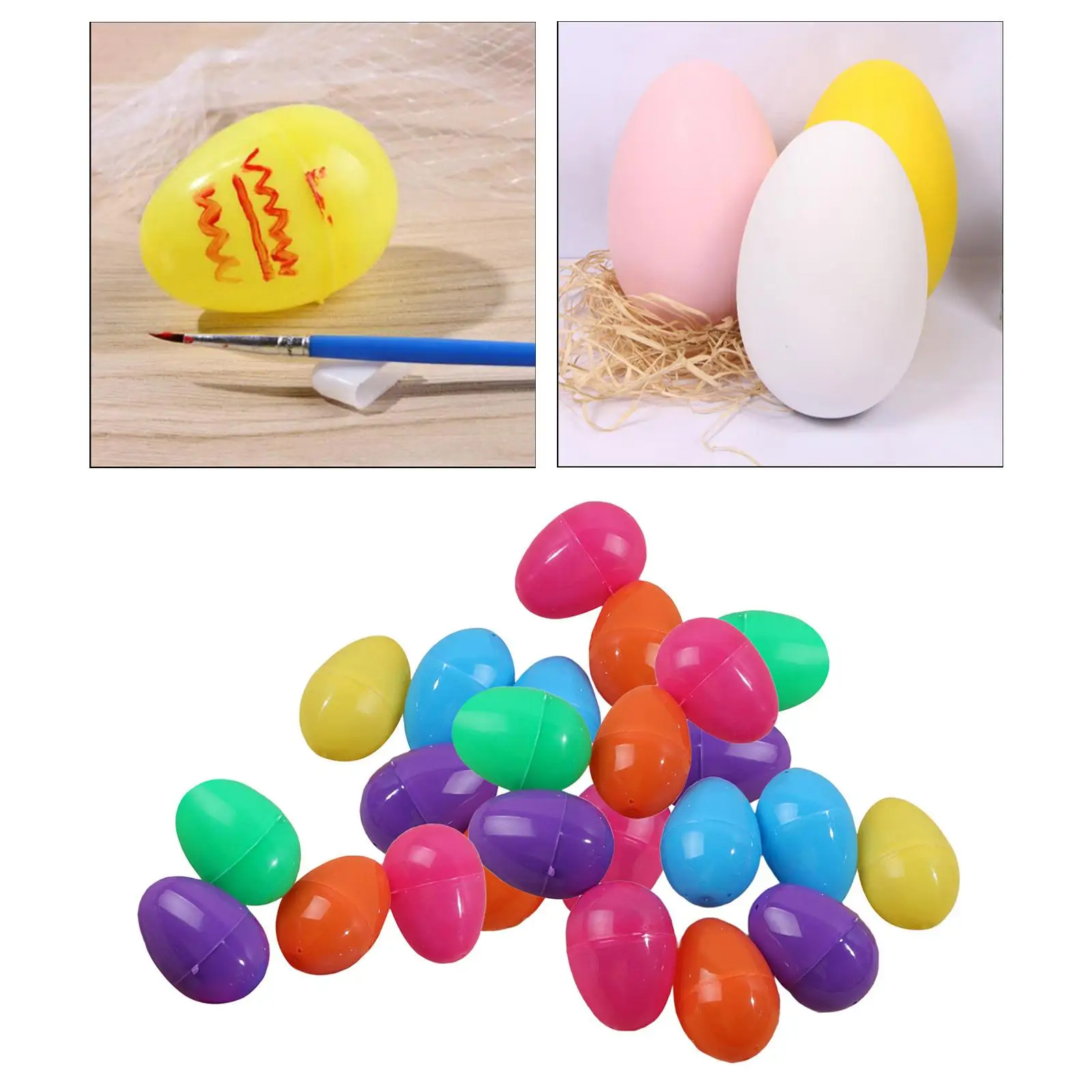 24 Stück bunte Ostereier, mehrfarbig, handgefertigt, dekorativ, hell