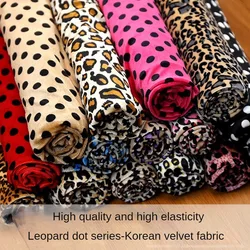 Stretch Velvet Velour Fabric By The Meter for Clothes Skirts Pillowcases Sewing Printed Dots Leopard Pattern Textile Soft Smooth