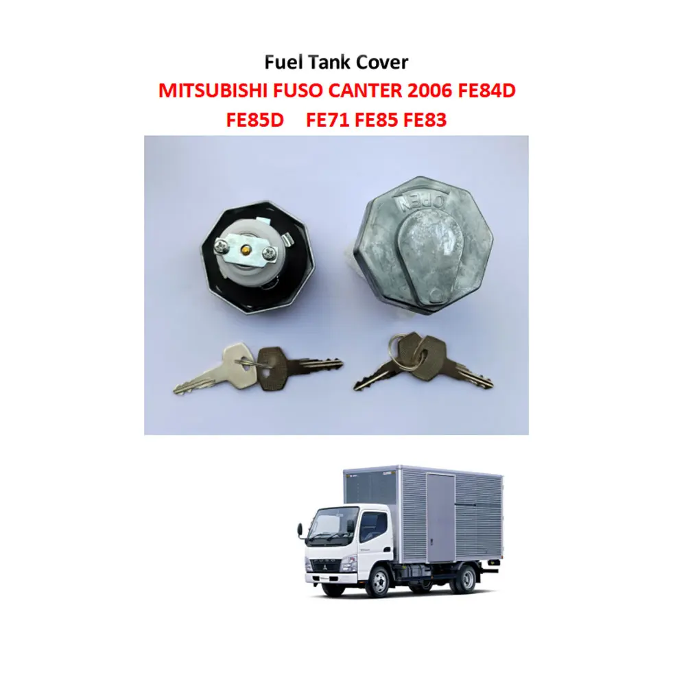 FDONG Fuel Tank Cover, Fuel Cap Zinc Alloy with 2 Keys for MITSUBISHI FUSO CANTER 2006 FE84D FE85D FE71 FE85 FE83 MC995804
