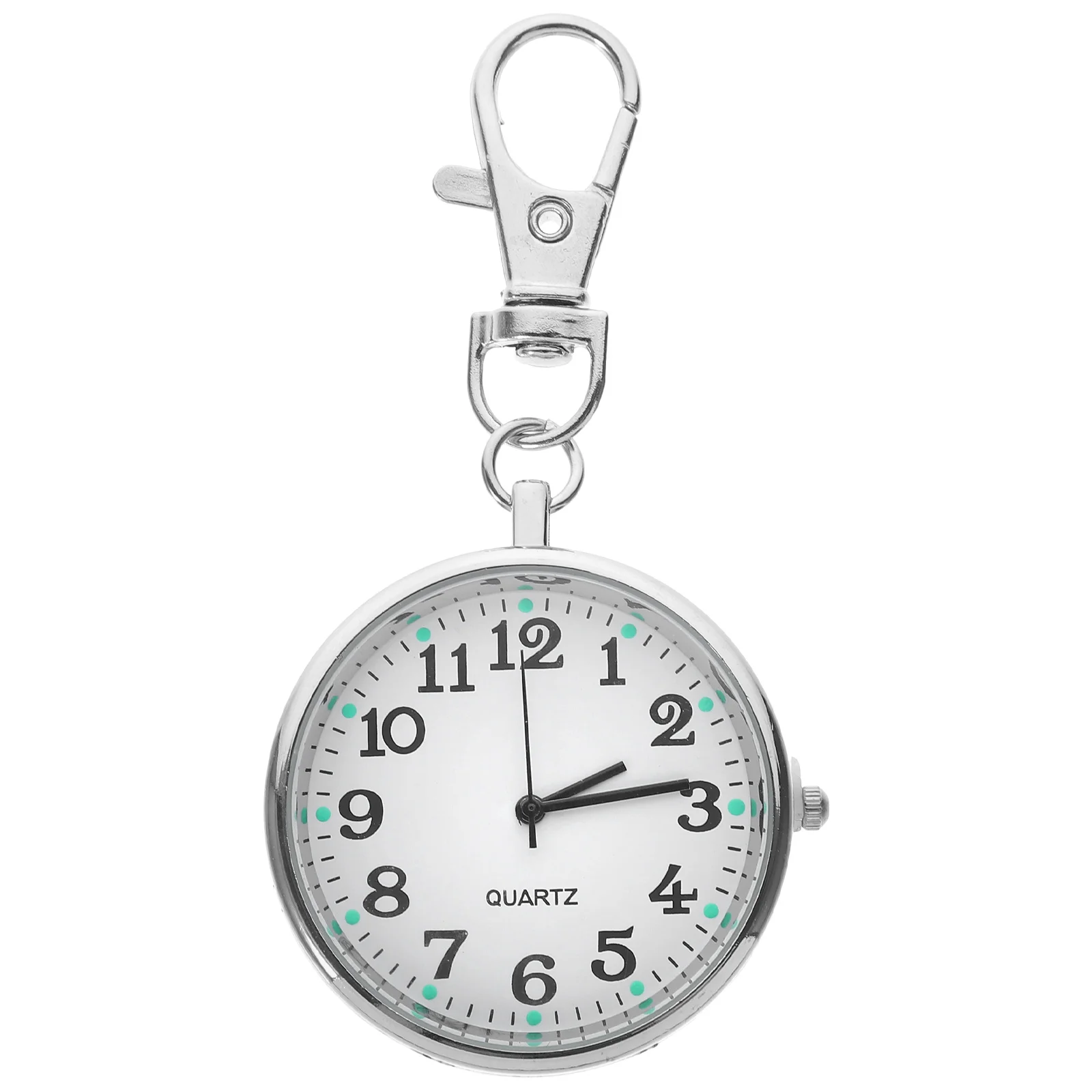 

Nurse Table Digital Watch Small Pocket Hanging Pendant Watches Silver Stainless Steel Student