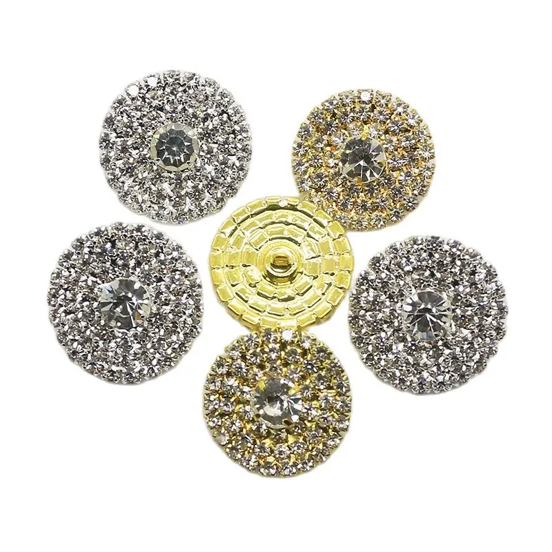 ZMASEY Sale New 5pcs/lot 25mm Rhinestone Buttons Shank Decoration Wedding Fit Ribbon Hair Supply Full Invitation Diy Accessories