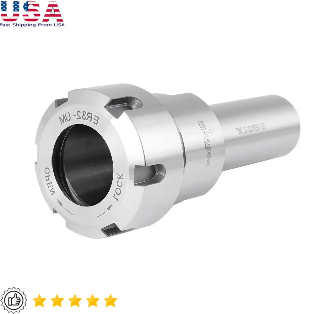 ER32 Collet Chuck Extension Rod 2.36in Shank Length Straight Shank Alloy Steel Precision Ground 0.0002 TIR Compatible Lathe