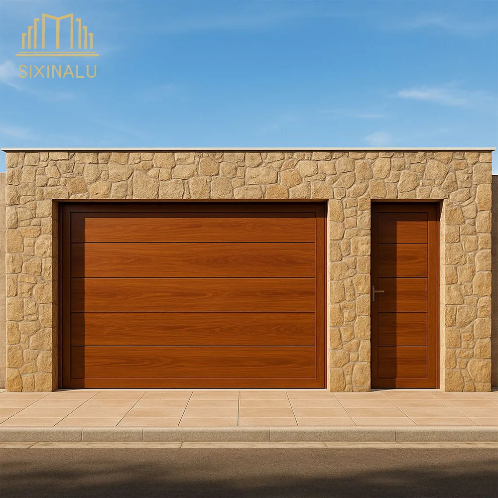 

Sixinalu Electric Garage Door Entrance Entry Front Bi-Fold Doors With Motor Aluminum Profile Double Glazed Custom Home Decor