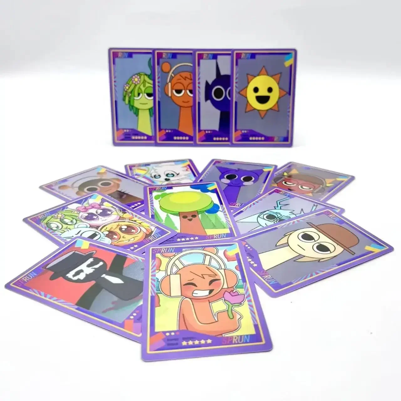 54PCS Sprunki 만화 카드 1 상자 Kawaii Spronki는 게임 카드를 수집합니다. Anime Self Made Squirtle Cards 선물 완구