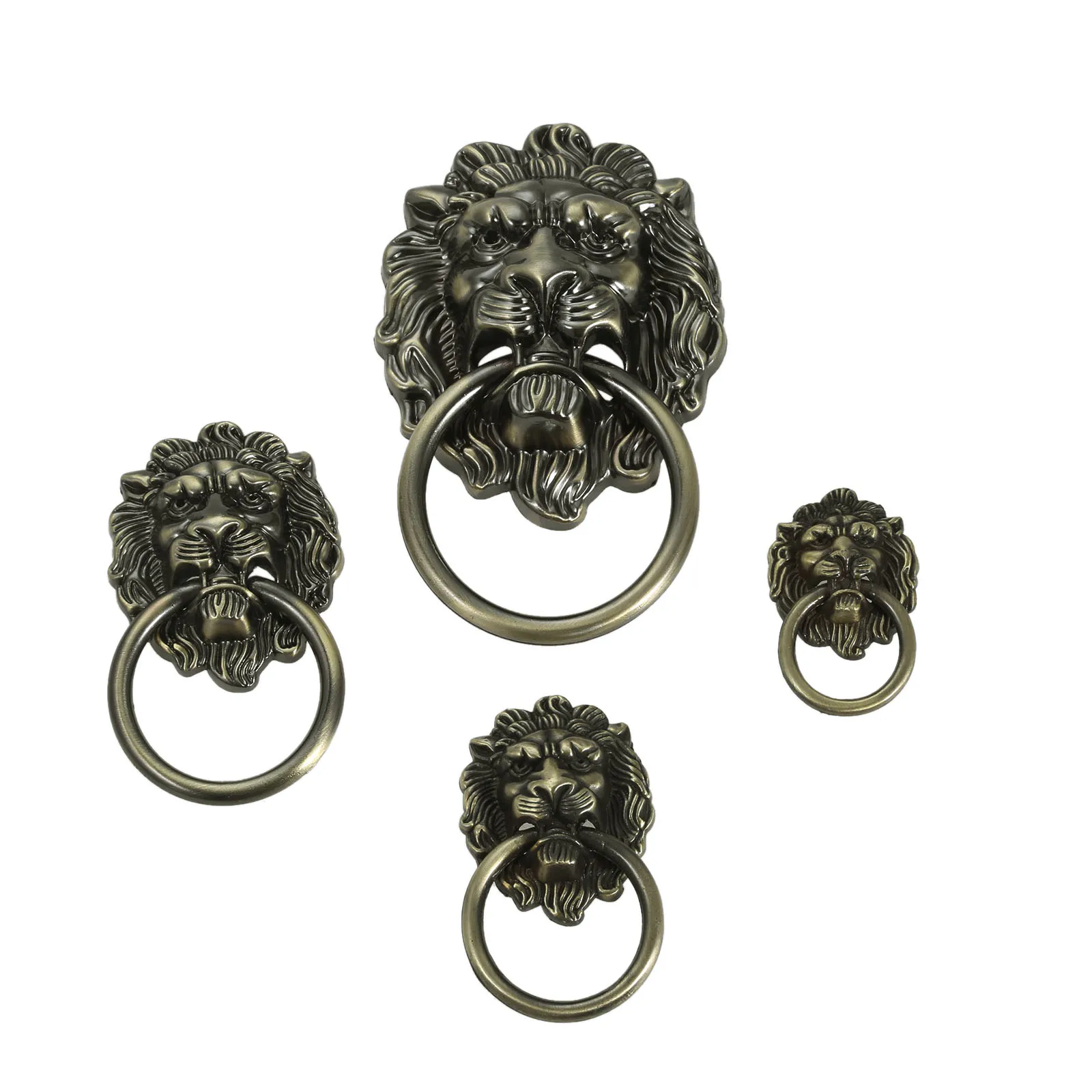Vintage Lion Head Cabinet Knobs and Handles Furniture Door Antique Furniture Handles Cabinet Drawer Pull Handle Knob Ring