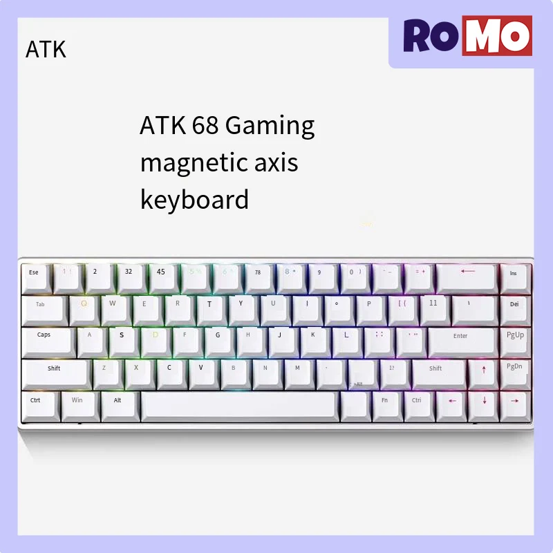 

Atk68 Single Mode Mechanical Keyboard 68key Esports Magnetic Axis Transparent Keycaps Keyboard Rgb Pbt N-key Rollover Keyboard