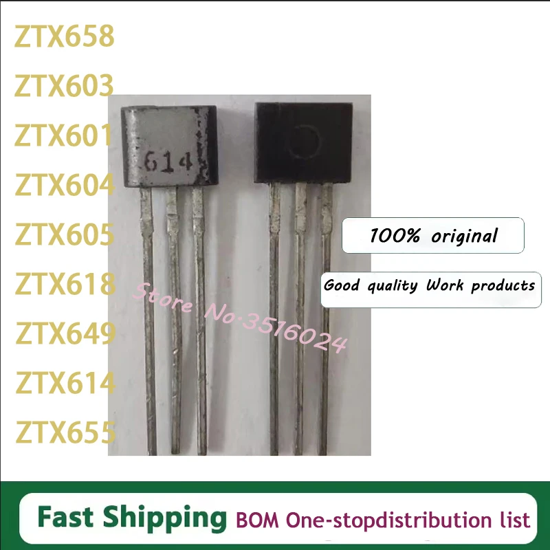 10PCS ZTX649 ZTX650 ZTX651 ZTX652 ZTX653 ZTX655 ZTX657 ZTX658 ZTX688 ZTX601 ZTX603 ZTX604 ZTX605 ZTX614 ZTX618 TO-92S
