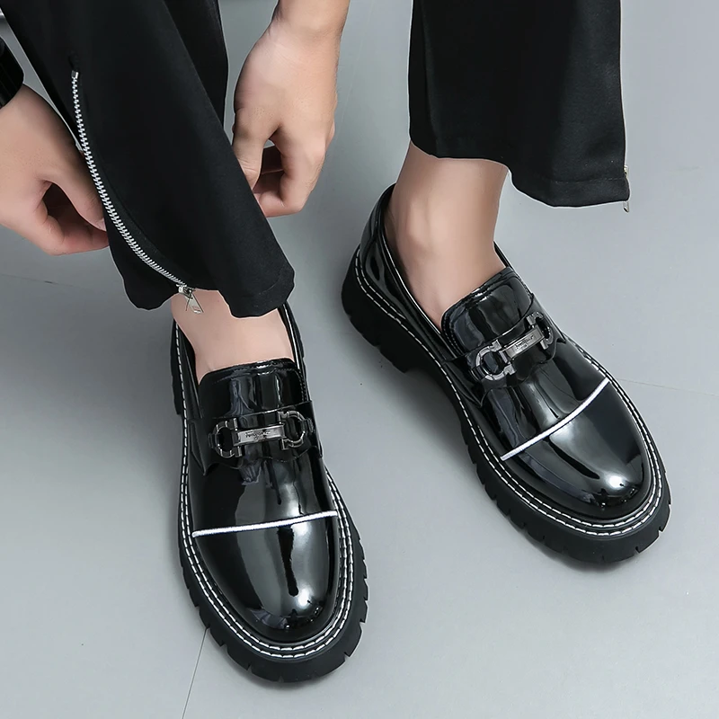 Mens Shoes Mens Loafers Leather Comfort Flats Moccasins Casual Business Formal Shoes Party Dress Shoes