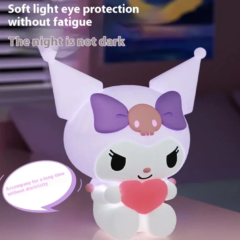 

Sanrio Girly Heart Cute Bedroom Pat Night Light Cartoon Night Lamp Gift Kawaii Kuromi Sanrio Kuromi Night Light Table Lamp Anime