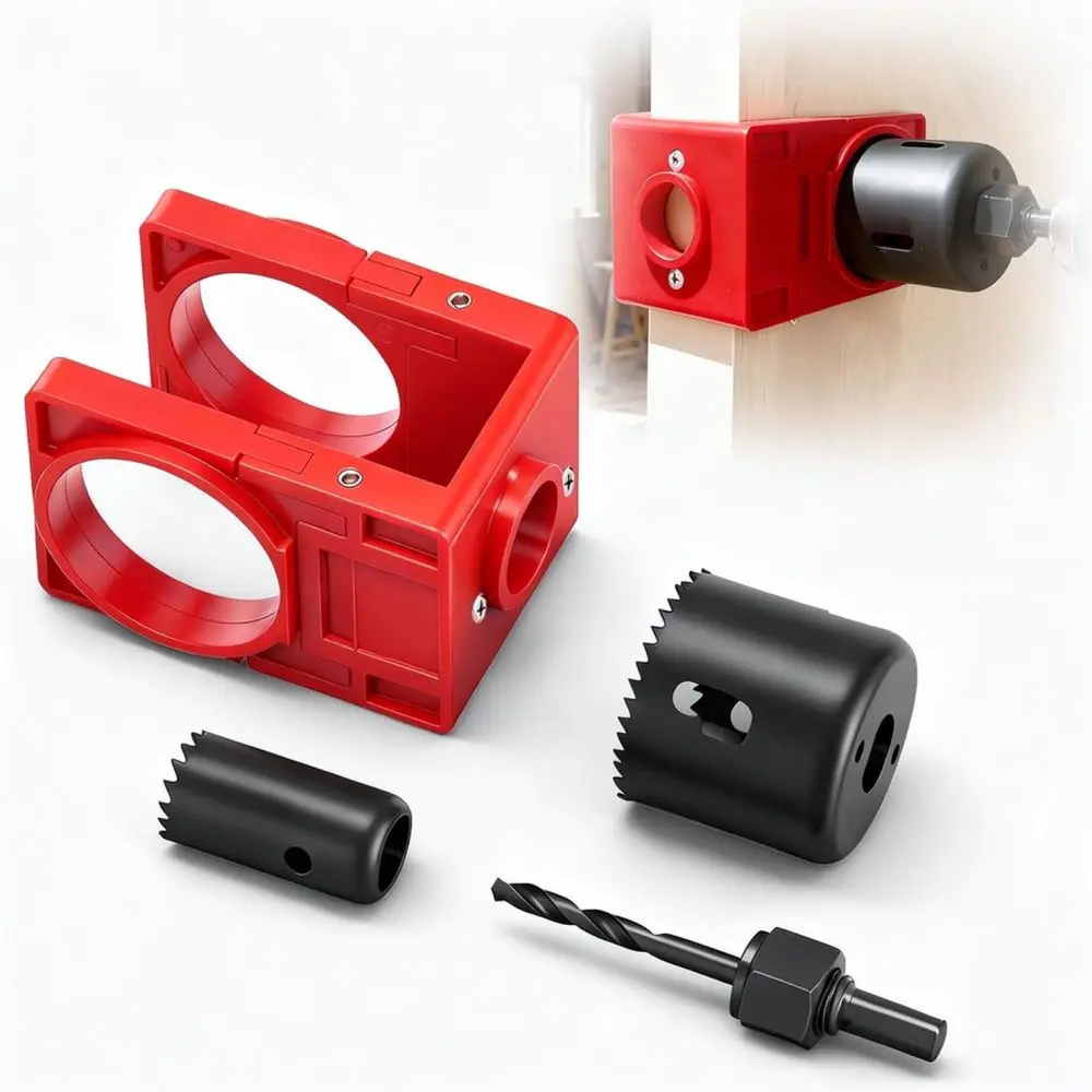 Professional Wood Door Lock Hole Installation Tool Kit Adjustable Positioning Jig For Efficient Carpentry Work