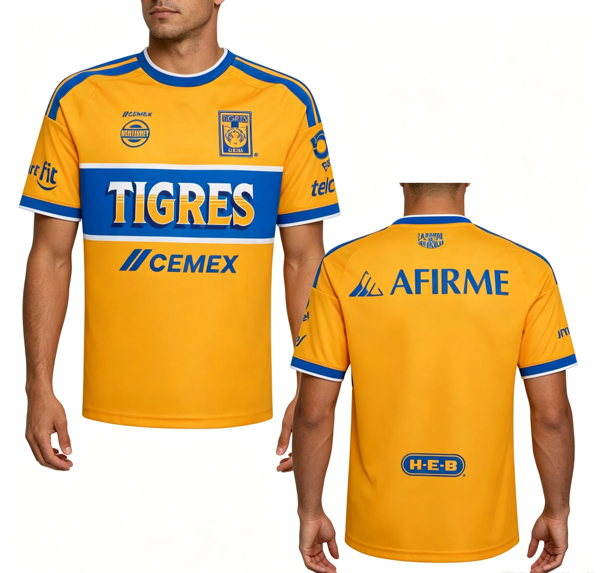 Saison 2026 Tigres UANL Fußballtrikot Herren Sommer Neues 3D-Druck Sport-Fußball-T-Shirt Atmungsaktiv Schnelltrocknend Familien-Set – Detail 3