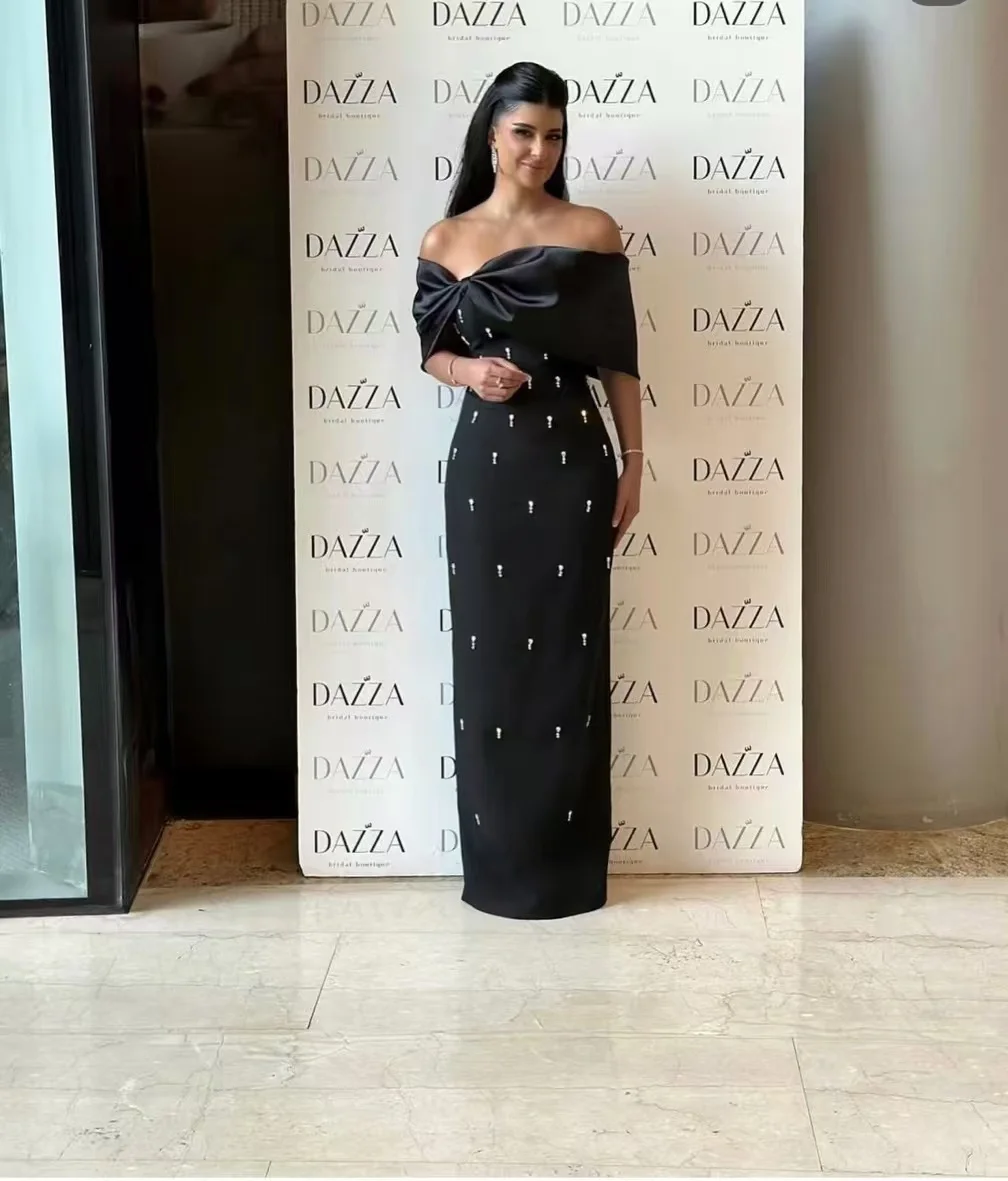 New Luxury Fashionable Sexy Women Bandage Off-The-Shoulder Bow Slimming Dress Long Dresses For Women Evening Party Dresses