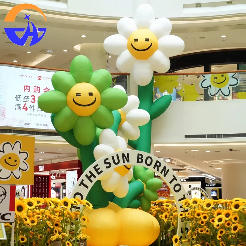 

Надувные улыбающиеся декоративные реквизиты с подсолнухом для занятий торговыми центрами, парками, таботами и живописными местами.