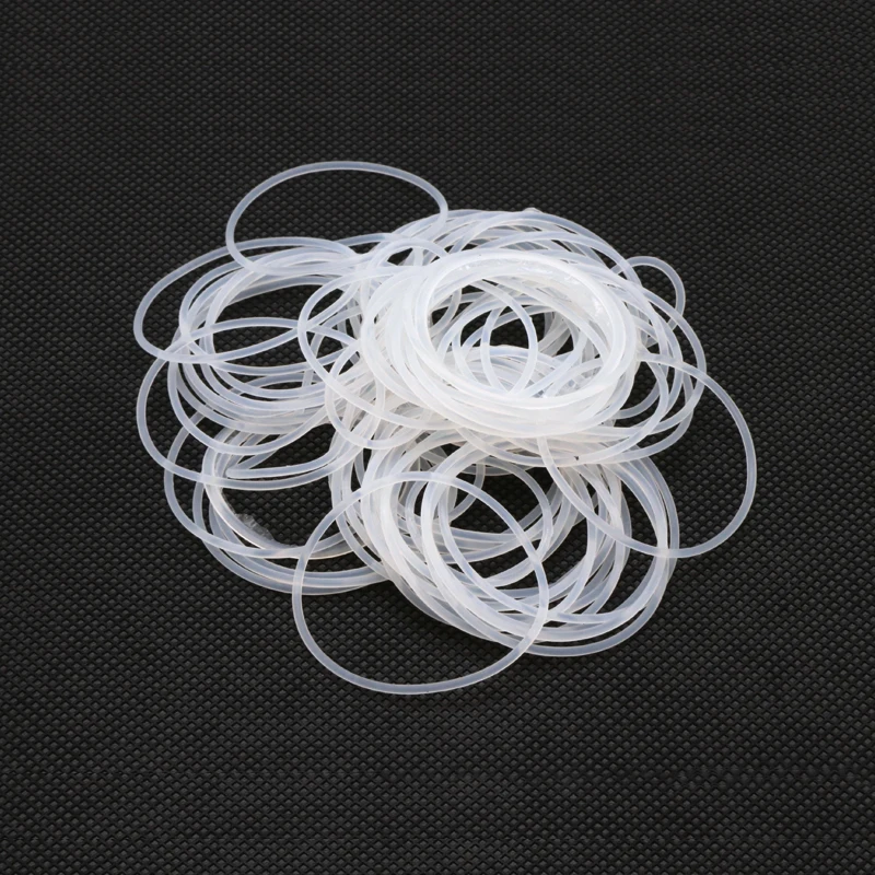 50pcs White/Red Silicone O Ring Gasket CS 1mm OD 5 ~ 50mm Food Grade Waterproof Washer Rubber Insulate Round O Shape Seal