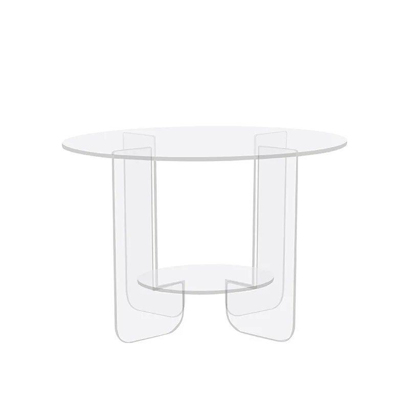 

Acrylic transparent light luxury minimalist cream style living room, household small apartment rock slab coffee table table