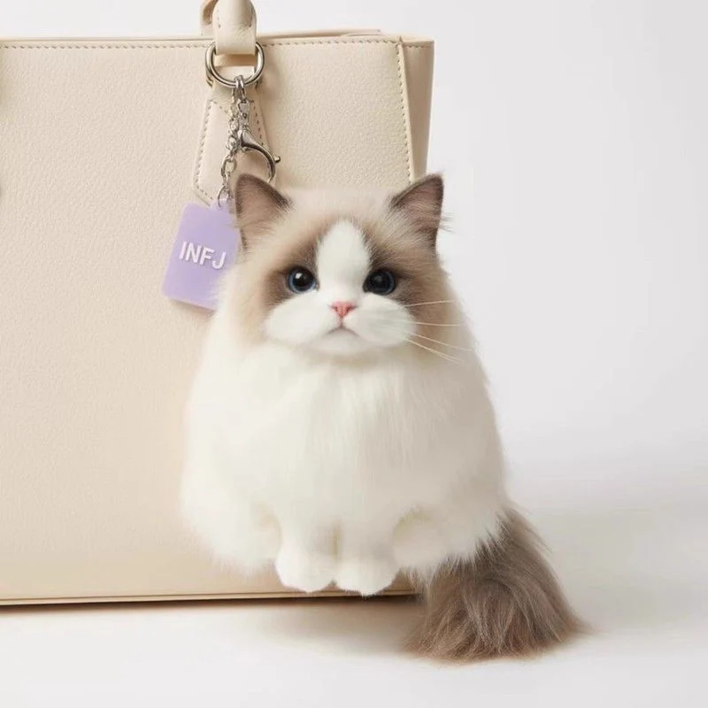

Simulated Plush Toy Cat Bag Pendant Keychain Plush Toy Gift For Friends Family And Girlfriends
