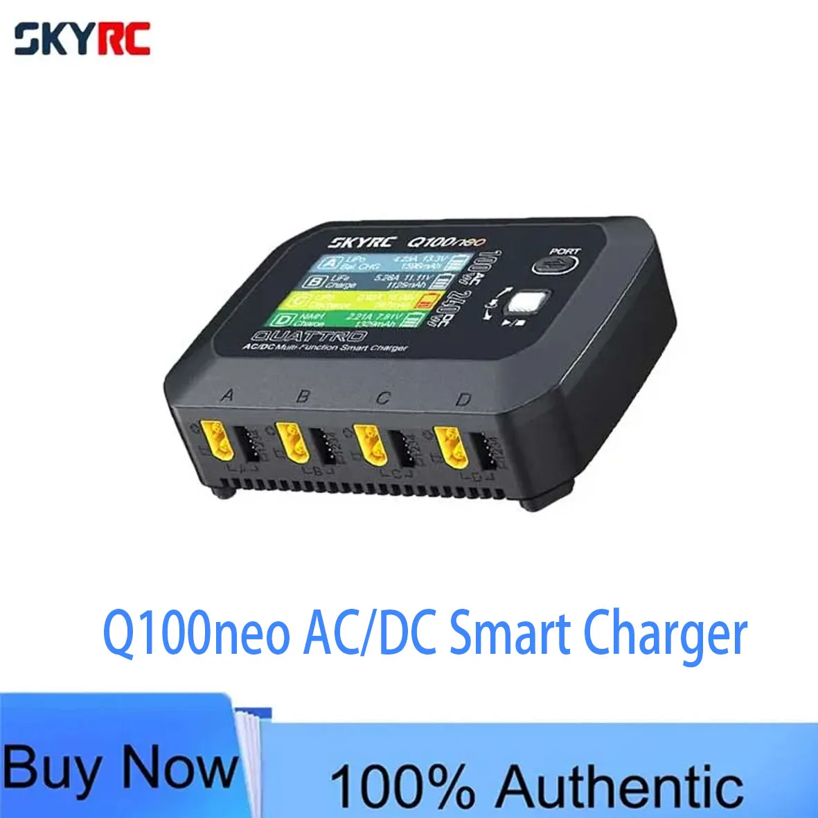 SkyRC Q100neo 4-Channel Independent Output Charger 600mA Balance Current 0.02V Precision For Drone Soccer Drone Charger RC Tools