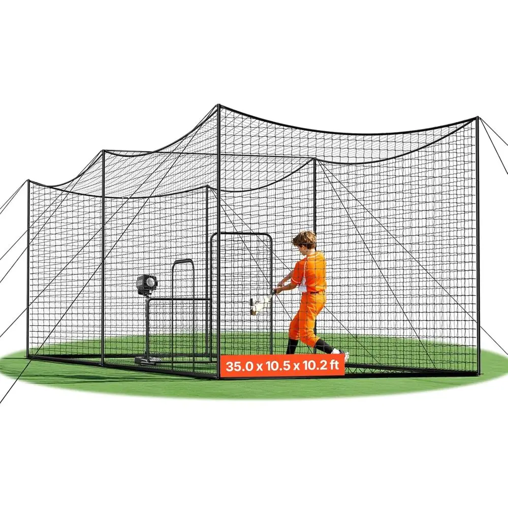 

Baseball Batting Cage,Proional Sotball Baseball Batting Hitting Training Net,Heavy Duty Enclosed PE Practice Portable Pitching C